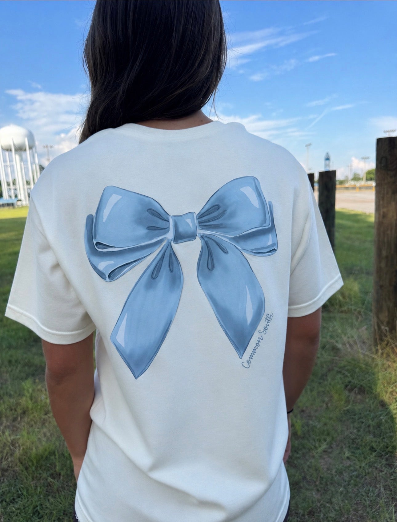 Blue Bow Tee