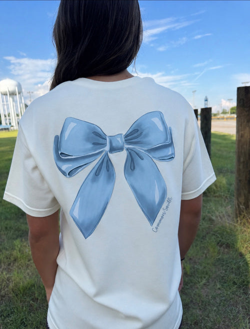 Blue Bow Tee