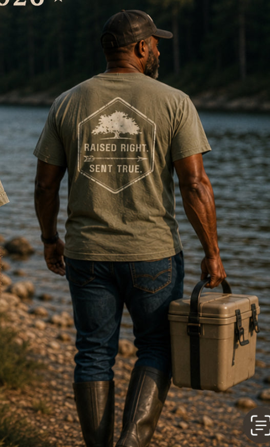 Raised Right. Sent True. Tee