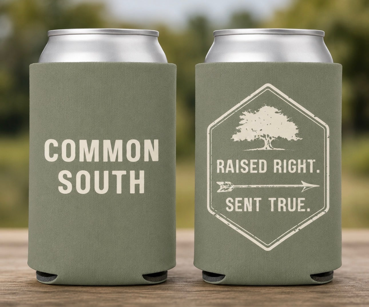 Raised Right. Sent True. Can Cooler