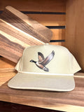 Common South khaki rope hat with a Canada goose in flight on the front